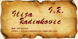 Ilija Radinković vizit kartica